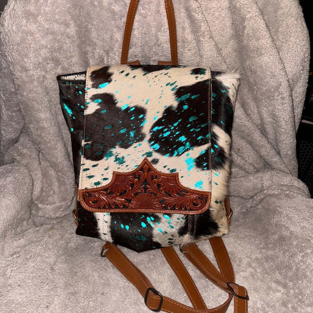 Myra acid wash Turquoise Backpack